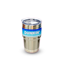 თერმოსი ვერცხლისფერი, ცისფერი ზოლებით 14 ოზ Silver Thermose blue stripes 14 oz